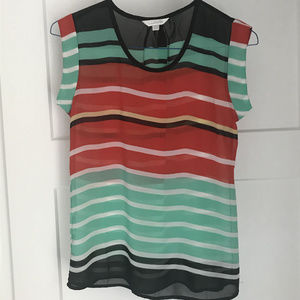 Charming Charlie Sheer Striped Shirt